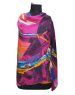 Purewool Women stole multi design purple
